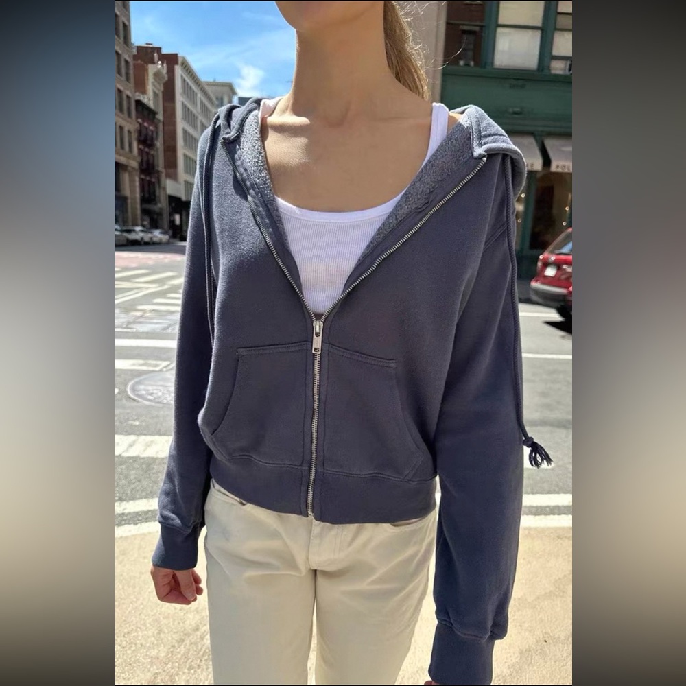 Brandy Melville Zip hoody dark vintage navy blue